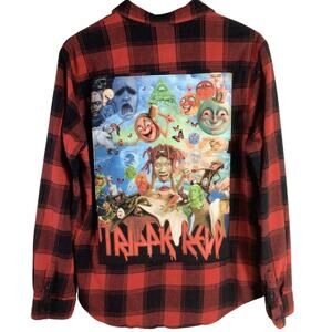 Reworked Trippy Redd X Forever 21 Flannel Red Medium